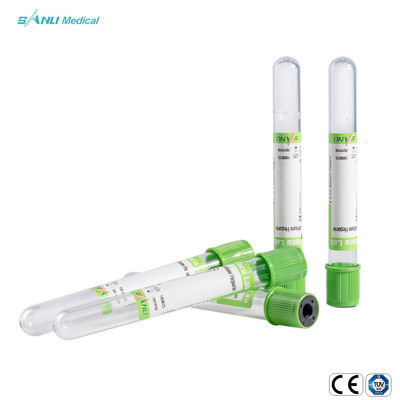 Tubos disponibles PSGT 13*100m m de la colección de la sangre del vacío del gel de la heparina del sodio/del litio