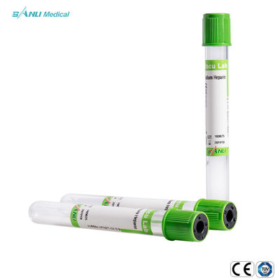 Top verde 13*100 del sodio de la heparina del plasma de la sangre de los tubos disponibles de la colección