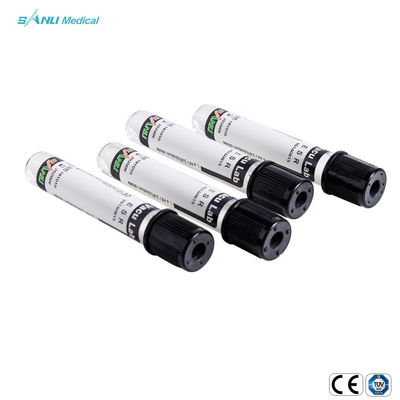 Tubo negro del ESR de la colección de la sangre del citrato de sodio del top PE picosegundo 3,8% disponible