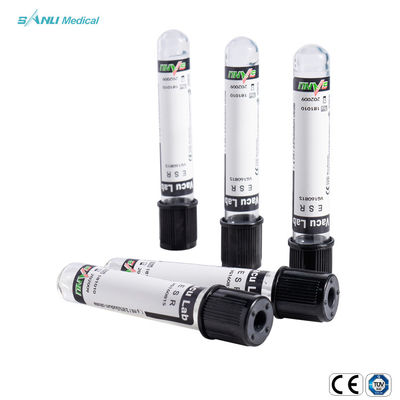 Tubo negro del ESR de la colección de la sangre del citrato de sodio del top PE picosegundo 3,8% disponible