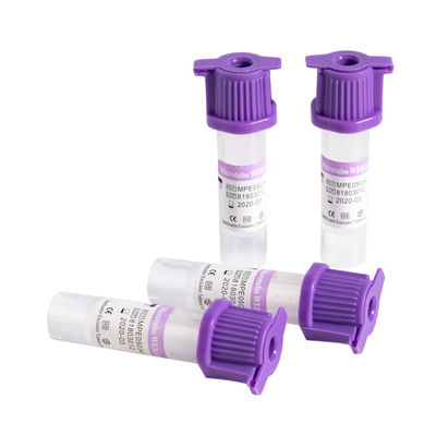 Casquillo de goma de la sangre del EDTA K2 de la colección de la lavanda capilar de los tubos