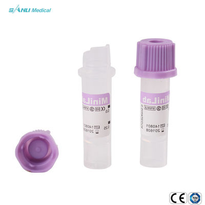 Casquillo de goma del EDTA K2 de la sangre de la colección de la lavanda capilar micro de los tubos