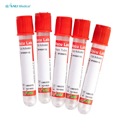 Recogida de sangre Tubos rojos lisos desechables