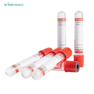 CE desechable del tubo del activador del coágulo del ANIMAL DOMÉSTICO de los tubos de la colección del vacío del top rojo
