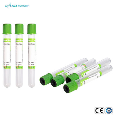 Recogida de sangre desechable Green Top Heparin Tube CE