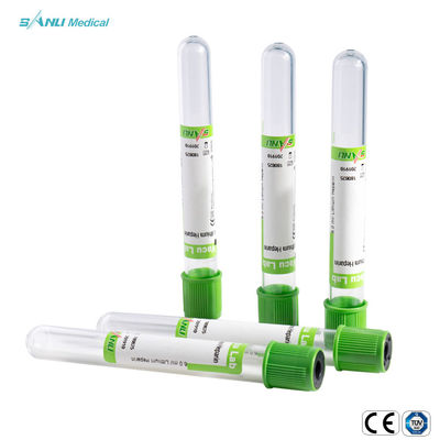 Recogida de sangre desechable Green Top Heparin Tube CE