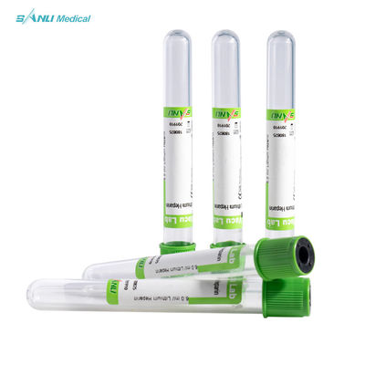 Recogida de sangre desechable Green Top Heparin Tube CE