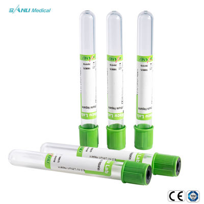 Recogida de sangre desechable Green Top Heparin Tube CE