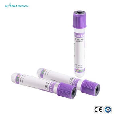 Tubo superior del EDTA de la sangre ISO9001 de la colección de la lavanda de cristal de los tubos 5ml