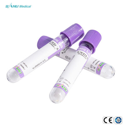 Tubo superior del EDTA de la sangre ISO9001 de la colección de la lavanda de cristal de los tubos 5ml
