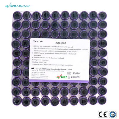tubo estéril de la sangre entera del EDTA 6ml de 100pcs Tray Lavender Top Blood Tube