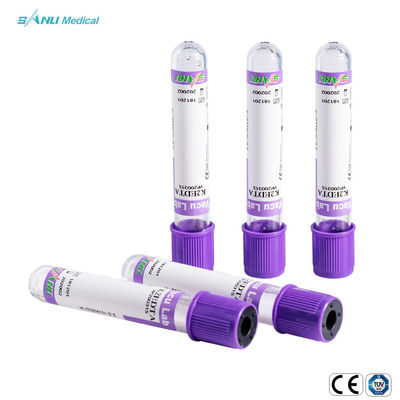 tubo estéril de la sangre entera del EDTA 6ml de 100pcs Tray Lavender Top Blood Tube