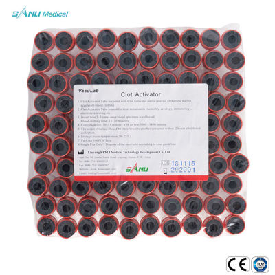 Los tubos de cristal superiores rojos de la colección de la sangre 3ml limpian el tubo del activador con la aspiradora del coágulo