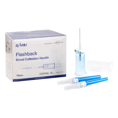 Las agujas de la colección de la sangre del retroceso limpian 23G con la aspiradora color del azul de 3/4&quot; de 0.6x19m m