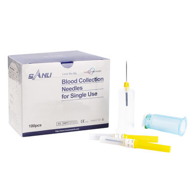 El óxido de etileno amarillo disponible de las agujas 20G de la colección de la sangre esterilizó