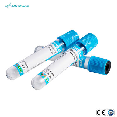 añadido superior azul 13x75m m del citrato de sodio del vidrio de tubos de la coagulación 1.8ml 3,2%