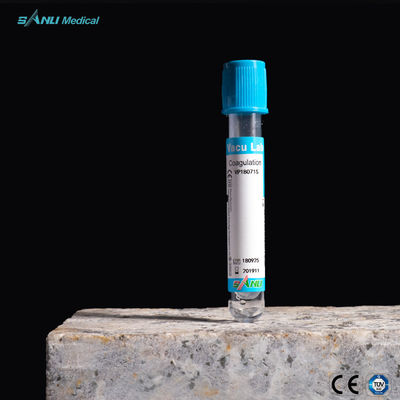 añadido superior azul 13x75m m del citrato de sodio del vidrio de tubos de la coagulación 1.8ml 3,2%