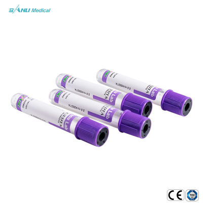 Tubos de la colección de la sangre del vidrio de la prueba rutinaria de la sangre 2 ml del EDTA K2 de top aditivo de la lavanda