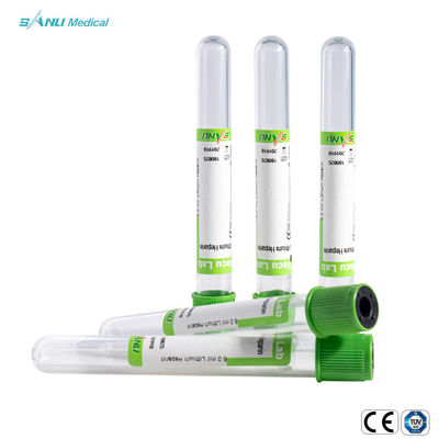 Tubo de cristal del verde de la heparina 2ml del litio para el drenaje de la sangre