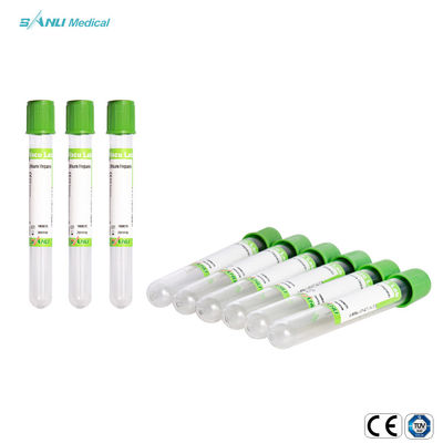 Tubo de cristal del verde de la heparina 2ml del litio para el drenaje de la sangre