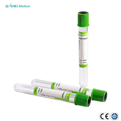 Tubo de cristal del verde de la heparina 2ml del litio para el drenaje de la sangre