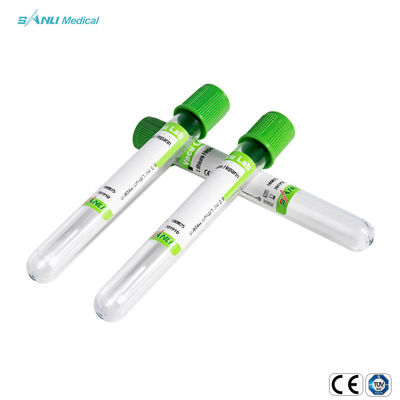 Tubo de cristal del verde de la heparina 2ml del litio para el drenaje de la sangre