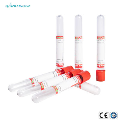 Tubo superior rojo llano de cristal de la sangre de los tubos 13x75m m de la colección de la sangre de las pruebas serológicas