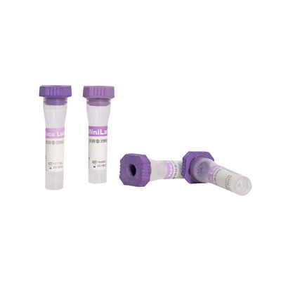 Casquillo de goma de la sangre del EDTA K2 de la colección de la lavanda capilar de los tubos ISO9001