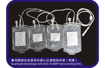 La sangre médica cuádruple 250-500ml empaqueta el anticoagulante tubular del CPD CPDA-1 de la película