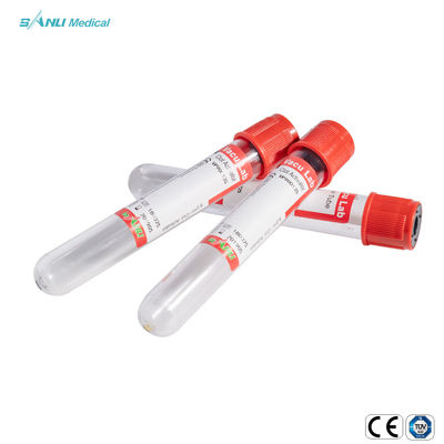 Ce rojo estéril del tubo de ensayo de la sangre del vacío de 13x100m m IVD aprobado con el activador del coágulo