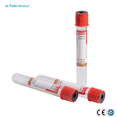 Ce rojo estéril del tubo de ensayo de la sangre del vacío de 13x100m m IVD aprobado con el activador del coágulo