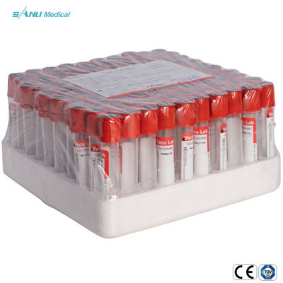 Ce rojo estéril del tubo de ensayo de la sangre del vacío de 13x100m m IVD aprobado con el activador del coágulo