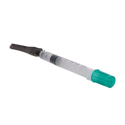 Jeringuilla médica 3ml disponible 22G de la colección de la sangre arterial de la seguridad estéril